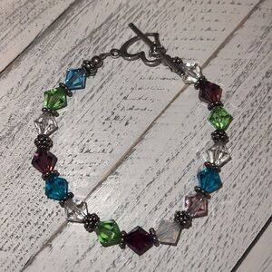 Vintage Sterling Silver Beaded Bracelet 925